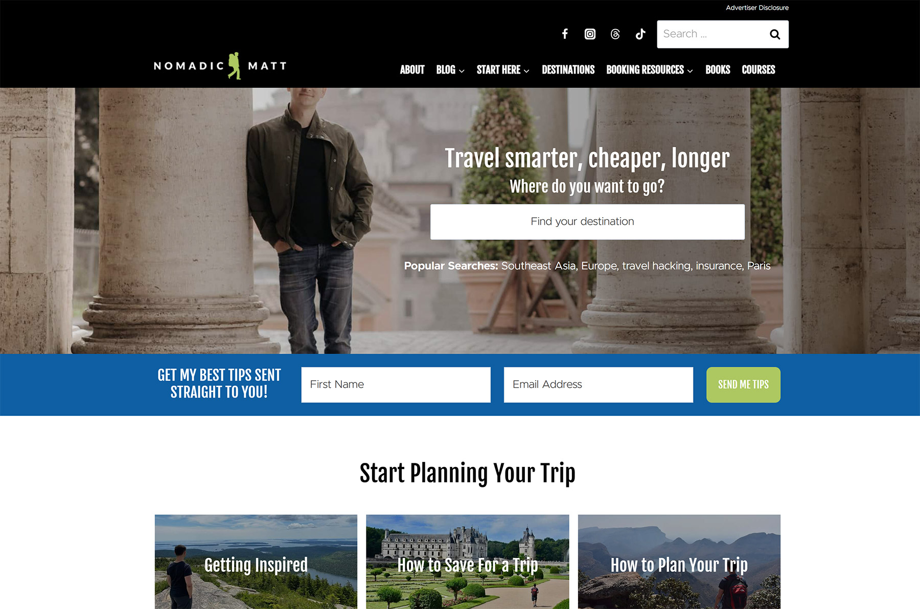 Affiliate Marketing Example: Nomadic Matt