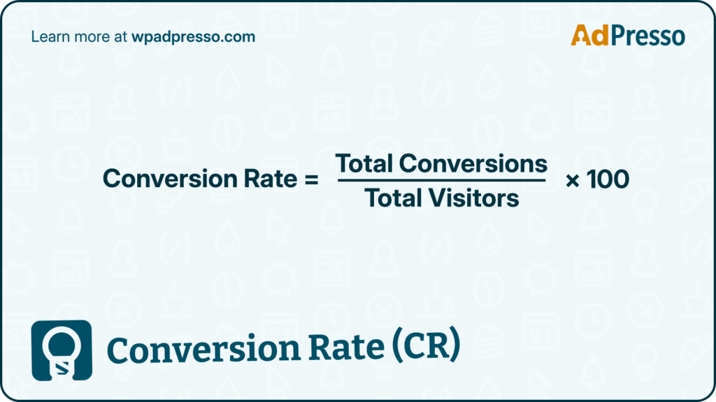 how to calculate the conversion rate (CR) with a simple formula