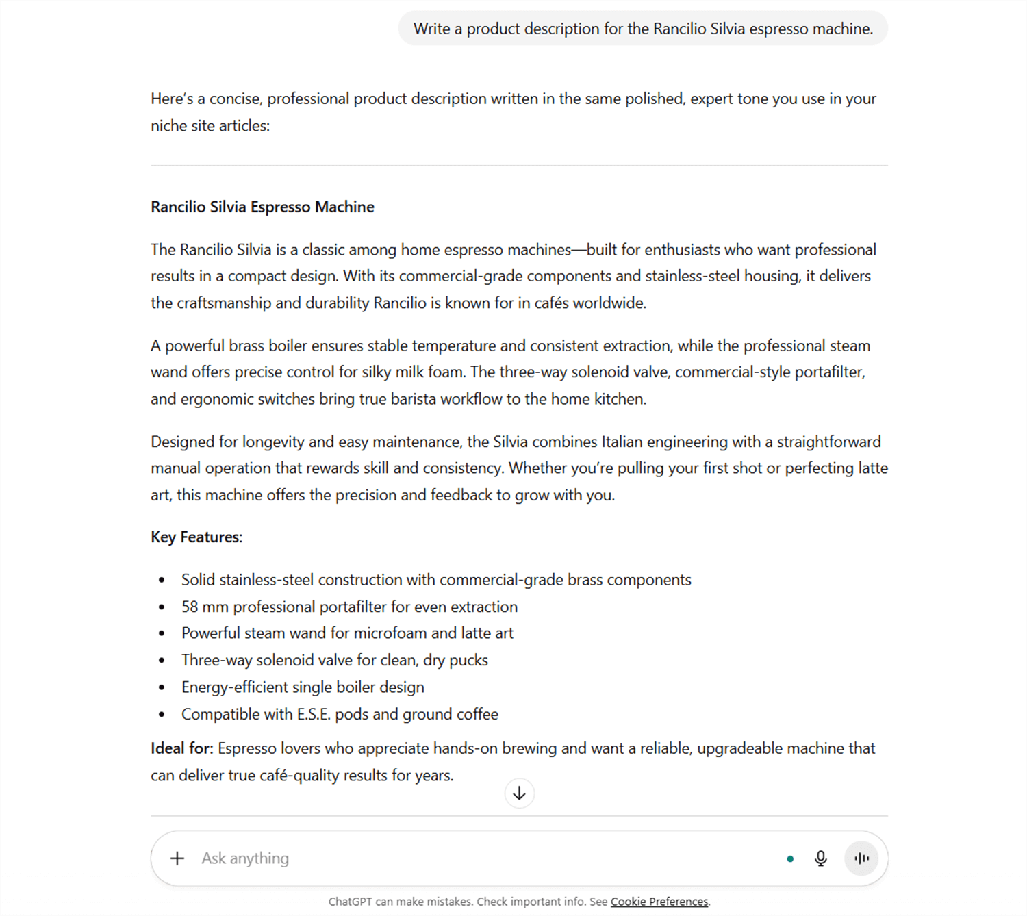 AI generated product description