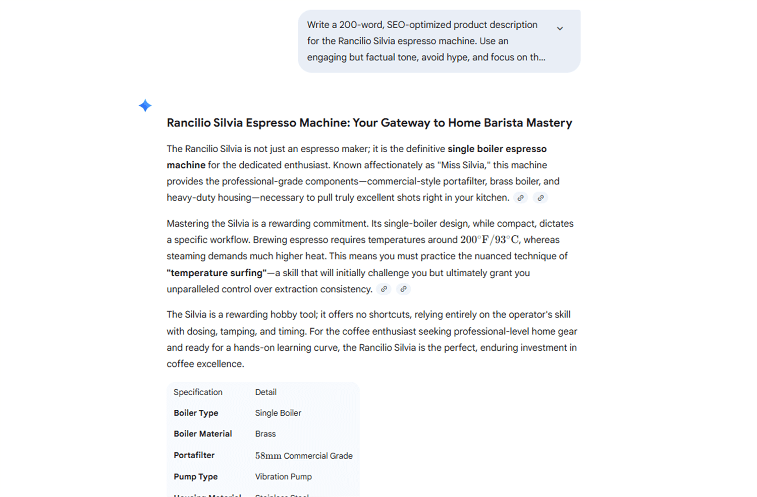 AI prompt refinement