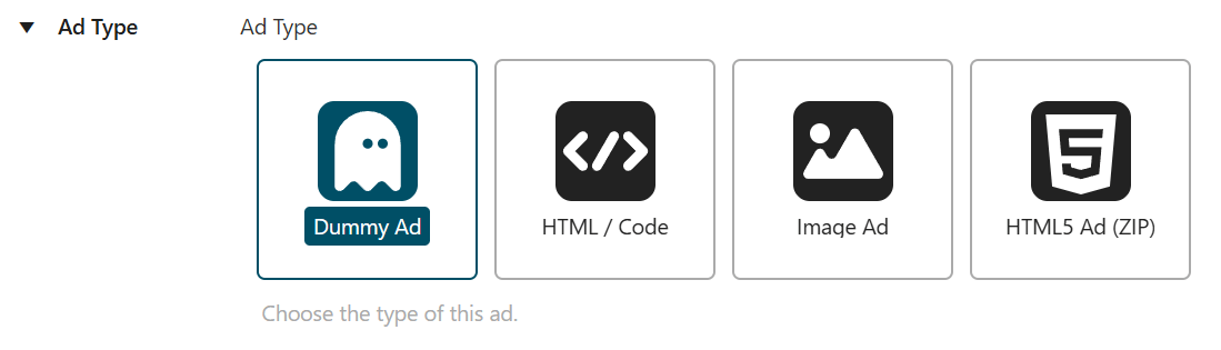 Dummy ad type